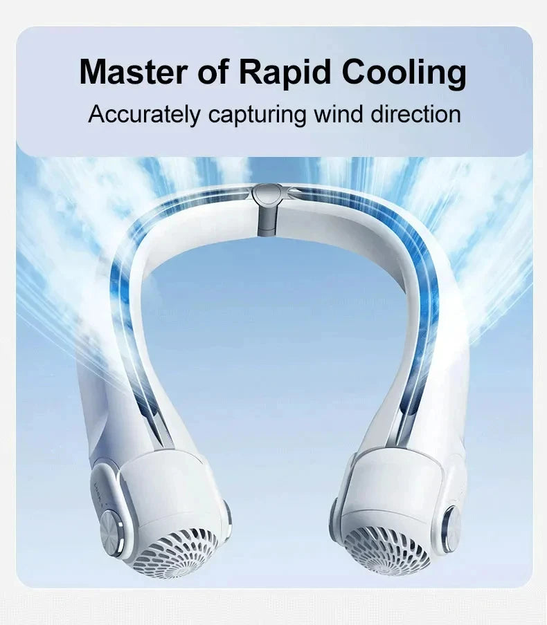 Portable Neck Hanging Fan With Usb Charging Adjustable Bladeless Turbofan Bladeless Student Dormitory Home Outdoor Cooling