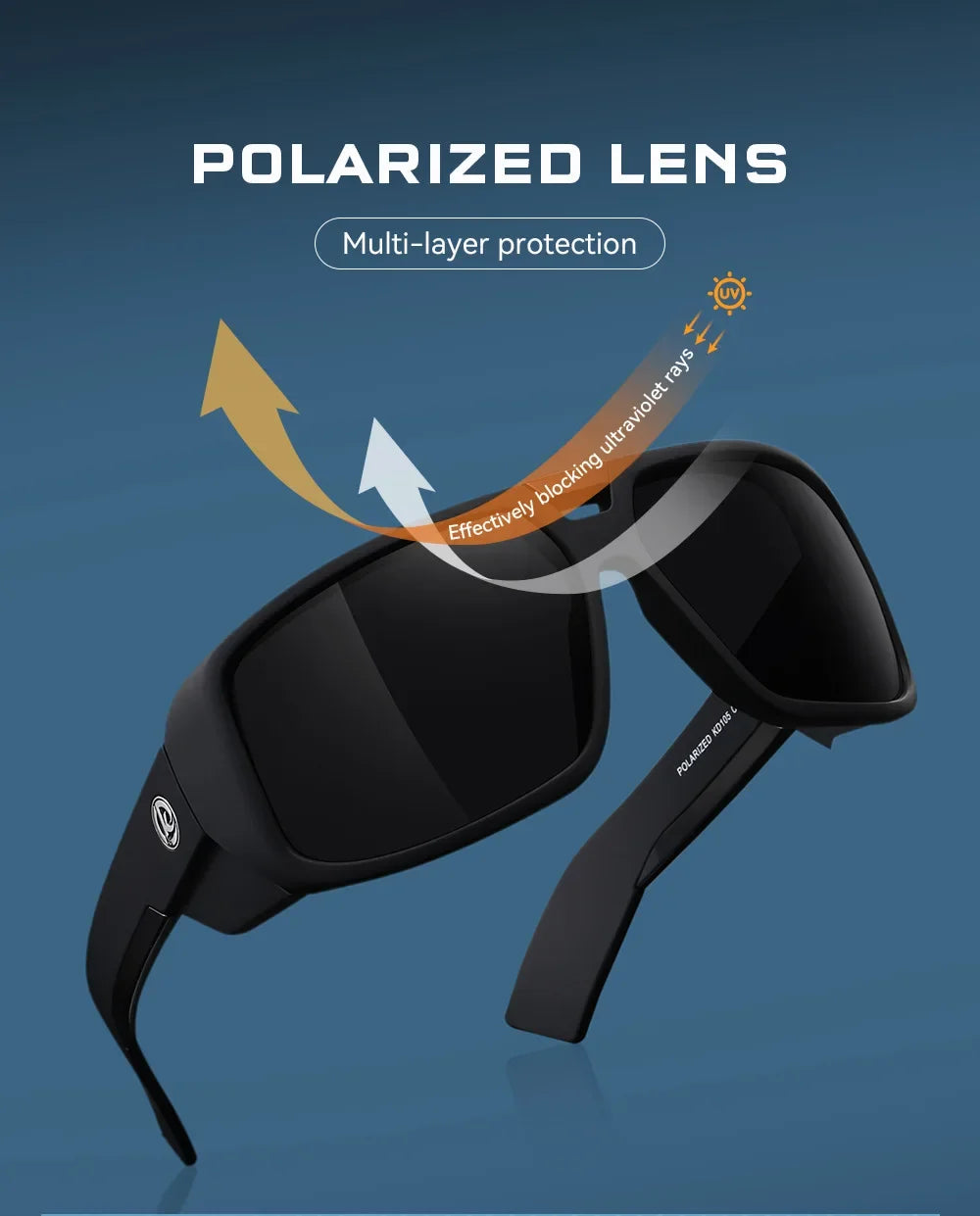 KDEAM New Large Frame Designer Polarized Men Sunglasses Luxury Brand Windproof Driving Glasses Fishing Eyewear Fashion Women Eye