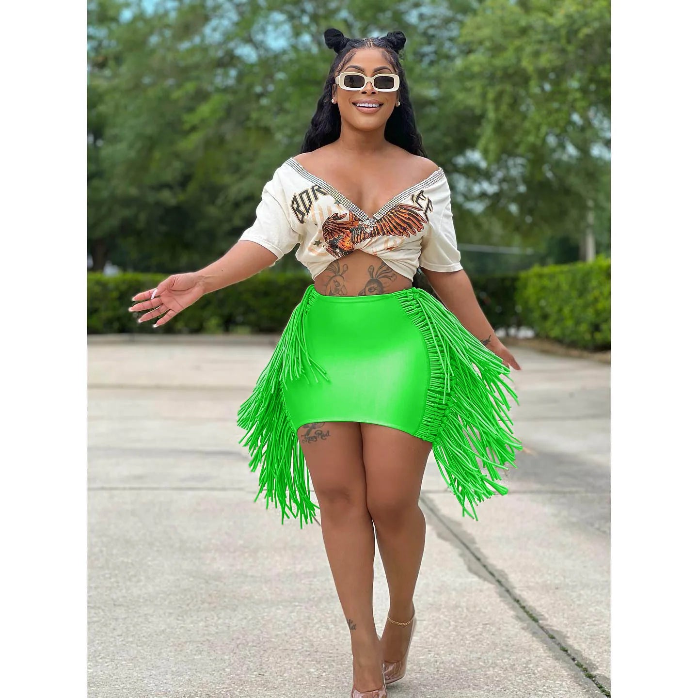 Sexy Wrap Women Mini Skirts Solid Bodycon Streetwear Skirts 2022 Summer Chic Hollow Out Tassel Y2K Style Bottom Outfits