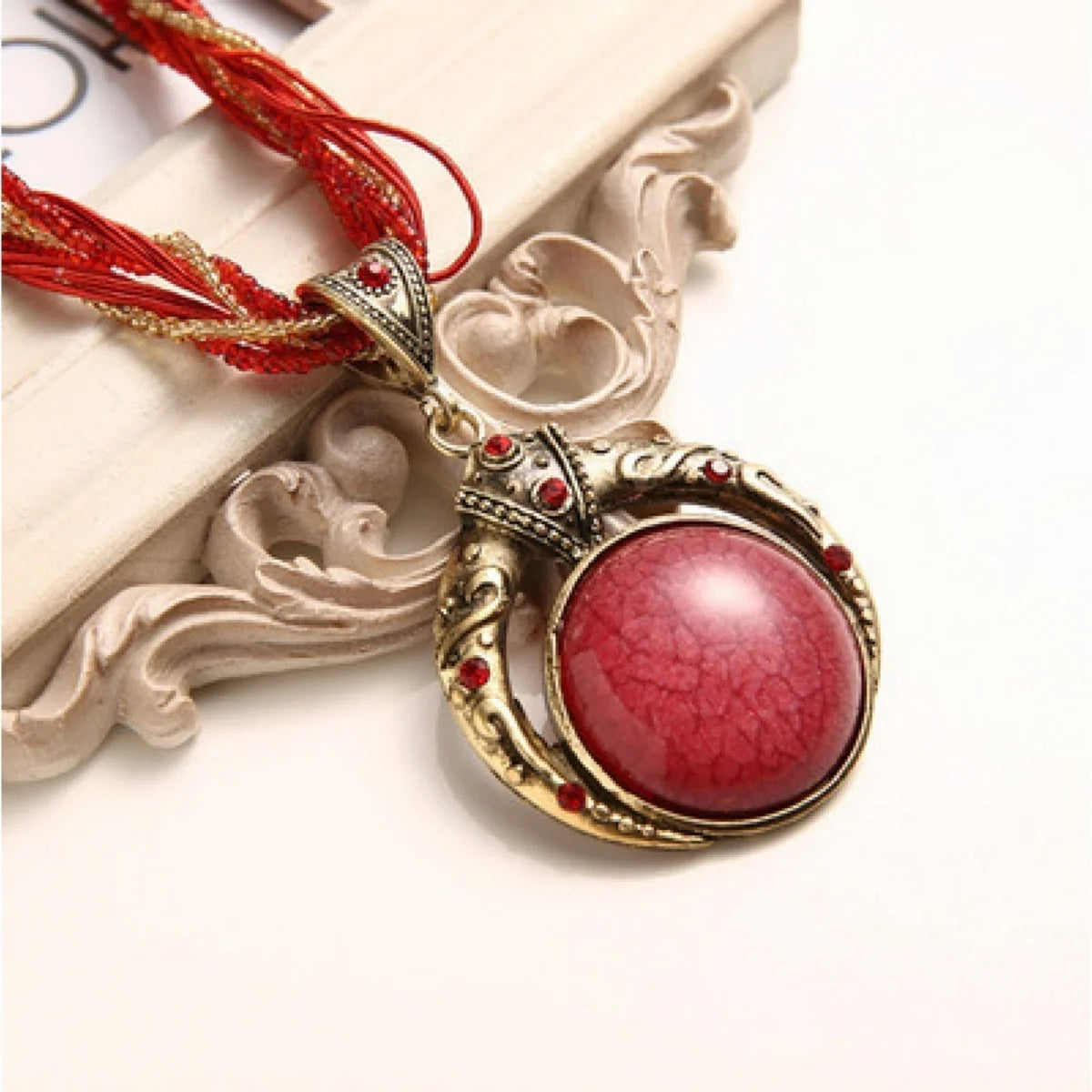 Vintage Necklace Jewelry Fashion Popular Retro Bohemia Style Multilayer Beads Chain Crystal Grain Pendant