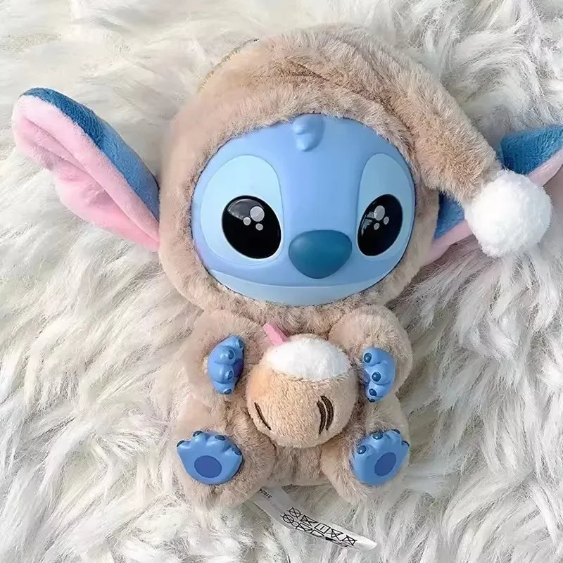 IN STOCK Stitch Eat Some Thing Before Sleep Series Blind Box Soft Stuffed Plush Kawaii Toy Pendant Doll Christmas Gift for Girls