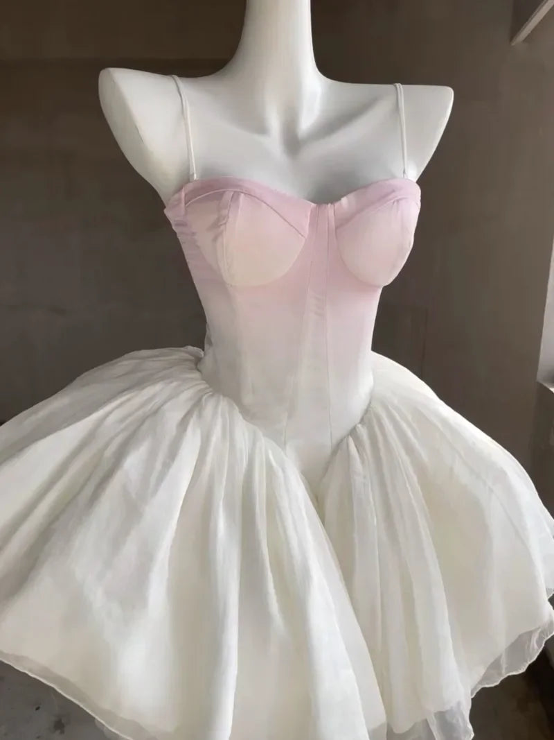 Tube Top Dress Sweet Japanese Lolita Heavy Industry Birthday Dresses Waist Thin Bow Trailing Fluffy Princess Vestidos For Women
