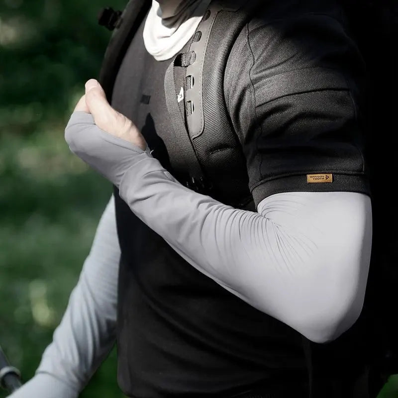 Arm Sleeves with Thumb Hole UV Protection Cooling Arm Sleeves Summer Arm Cover for Sports Workouts Cycling Driving