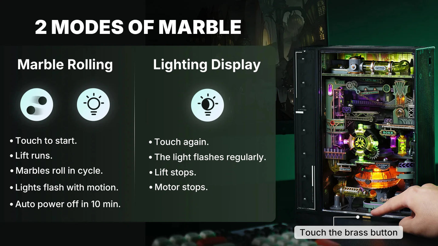 ROBOTIME ROKR Alchemy City Marble Run Infinite Loop Parallel World Series STEM Toy Ultimate Christmas Gift for Boys Collectors