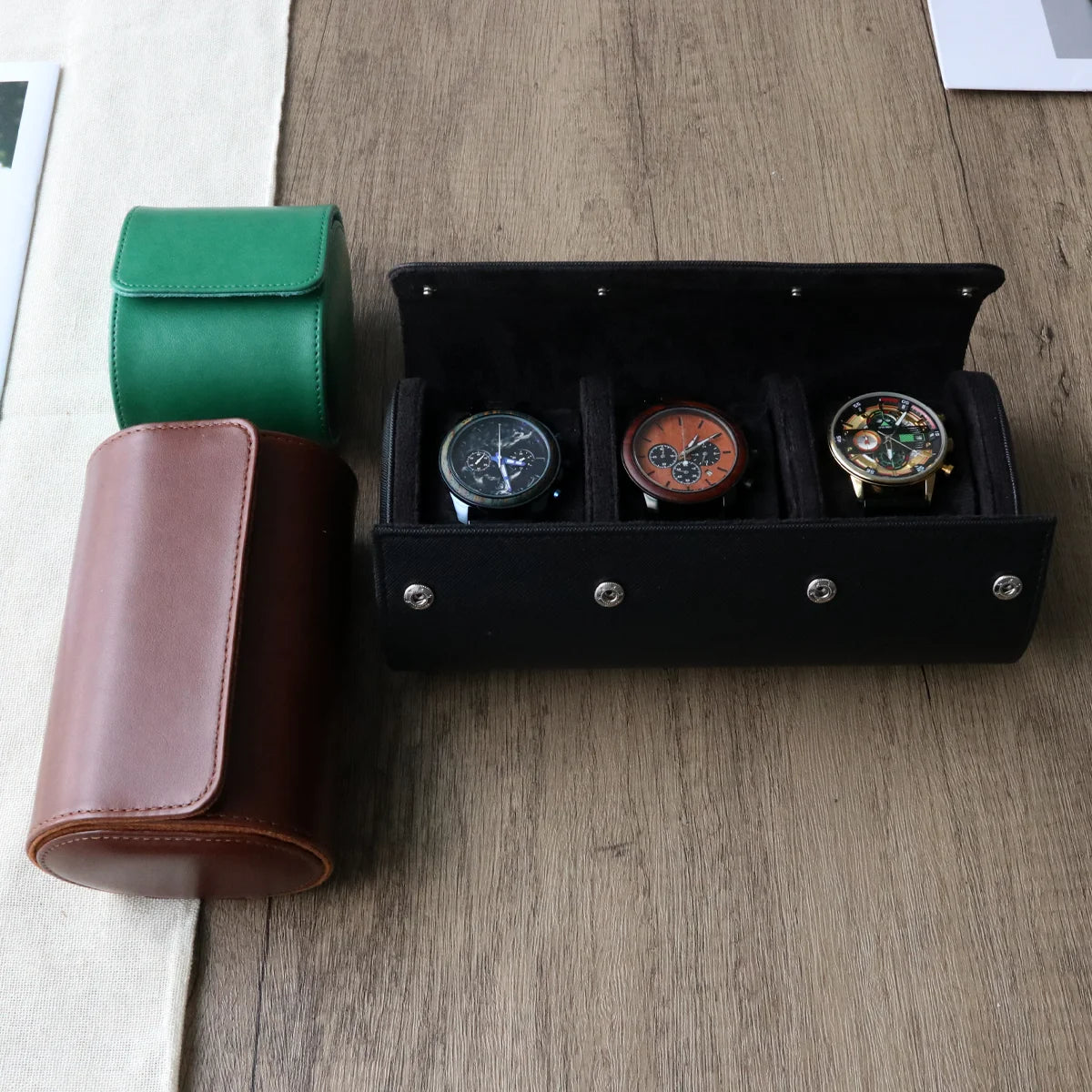 Travel Watch Storage Box Leather Watch Display Case Storage Box Watch Organizers Men Christmas Gift Watch Travel Case Watch Box