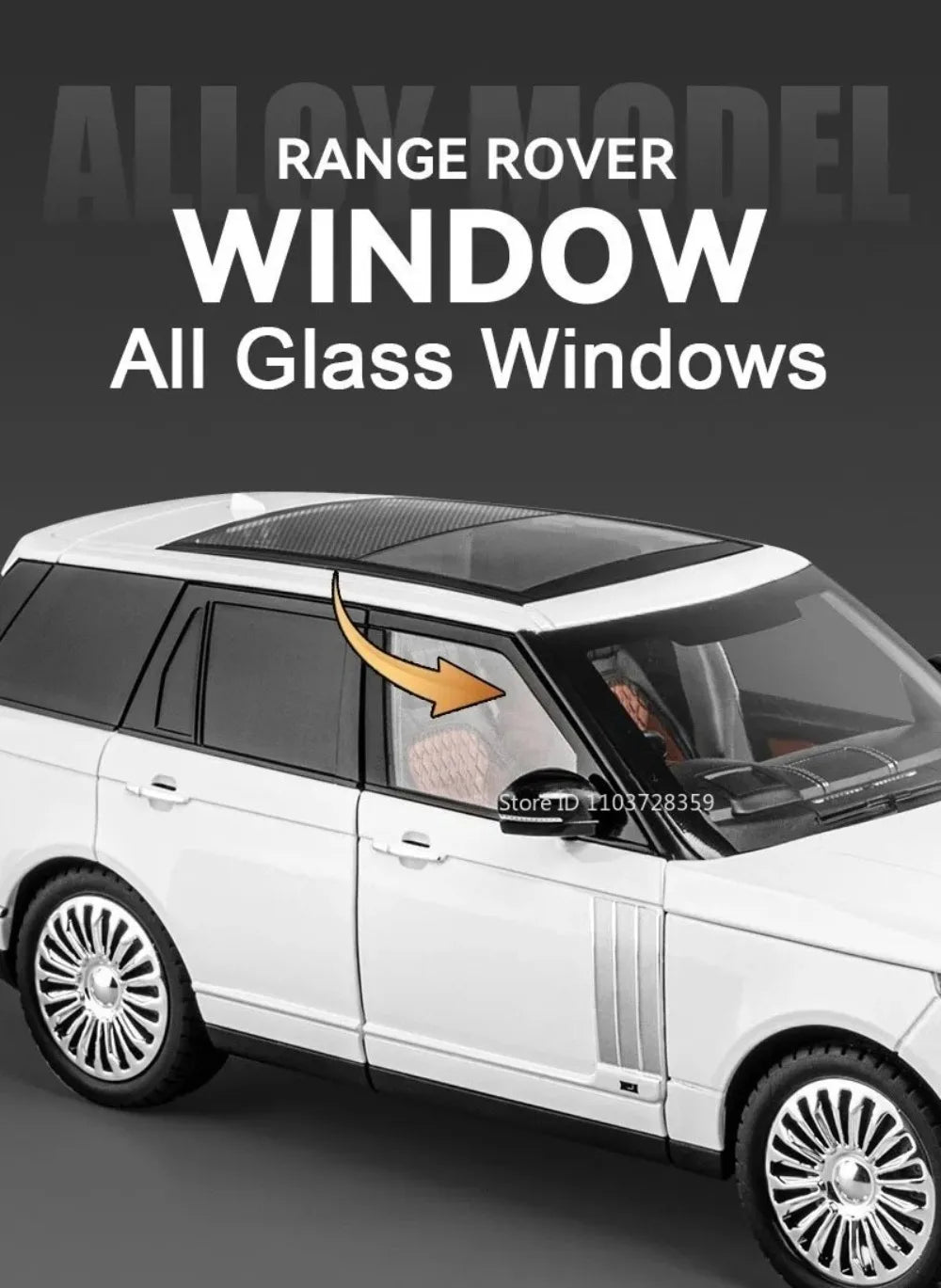 1:18 RS7 Range Rover Alloy Car Model Diecast Toy Sound Light 6 Doors Opened Shock Absorption Miniature Vehice Kid Christmas Gift