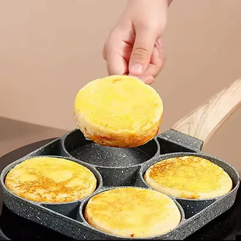2/4-Hole Egg Frying Pan Non-stick Omelet Pan Egg Pancake Steak Pan Cooking Egg Ham Pans Breakfast Maker Egg Cooker Pan