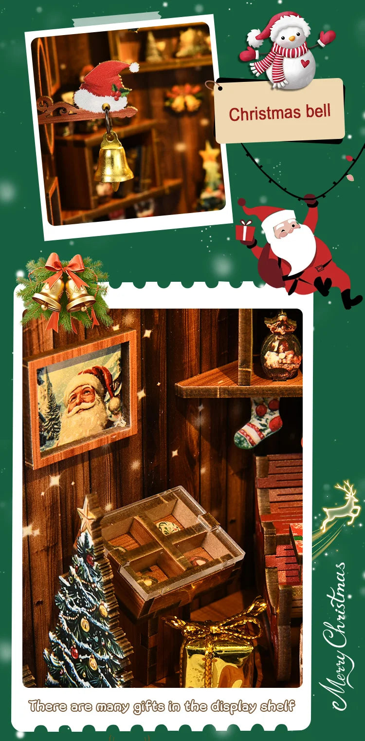 DIY Book Nook Kit Figurines Miniature Booknook Wooden Doll House 3D Puzzle Bookshelf  Dollhouses Toy For Birthday Christmas Gift