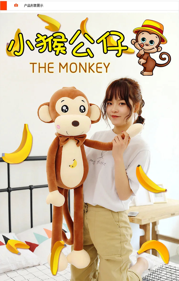 Creative Cute Cartoon Plush Toy Animal Monkey Long Arms And Long Legs Doll Baby Sleeping Comfort Pillow Christmas Gift