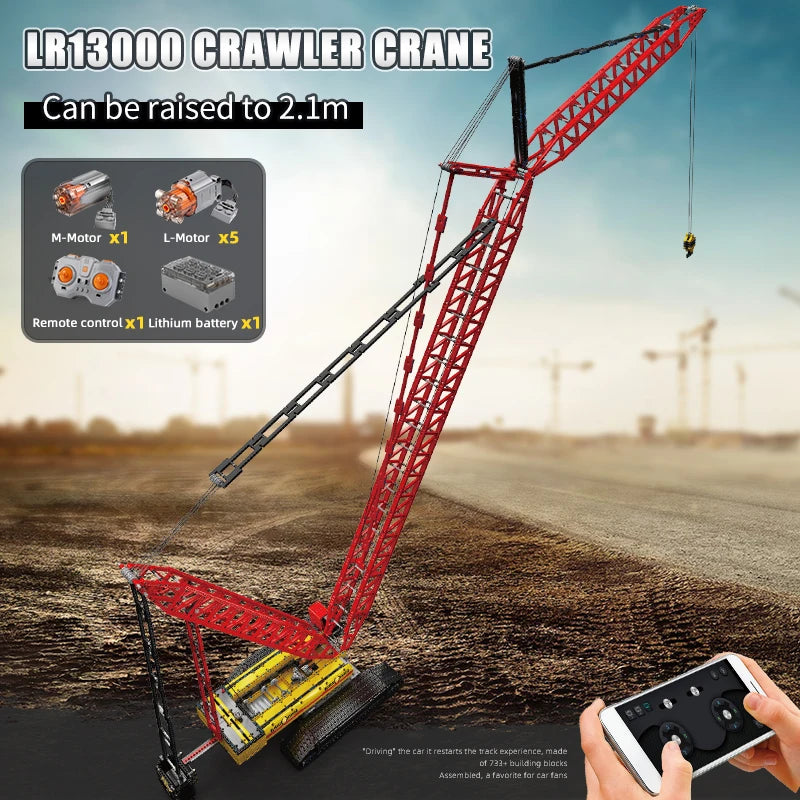 Mould King 17015 Technical Car Toys The APP&RC Motorized Crawler Crane Liebherr LR13000 Building Block Brick Kids Christmas Gift