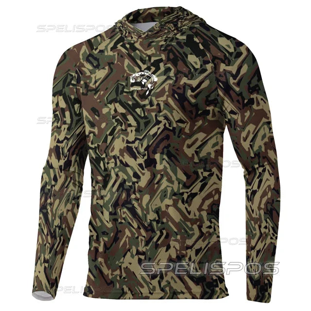 Hoodies Fishing Shirts UPF 50+ Anti-UV Yacht Sea Fish Maillot Beach Gear Lightweight Breathable Angling Tops Wear Running Hood