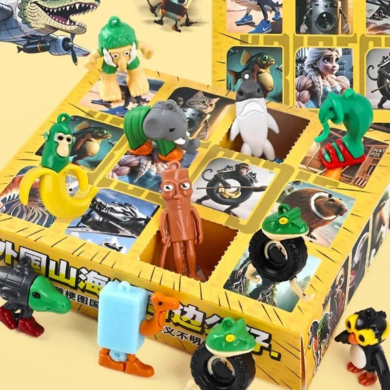 12 Grids Italian Brainrot Blind Box Tungtungtung Sahur Tralalero Tralala Figurine Pendant Mystery Box Model Toy Christmas Gift