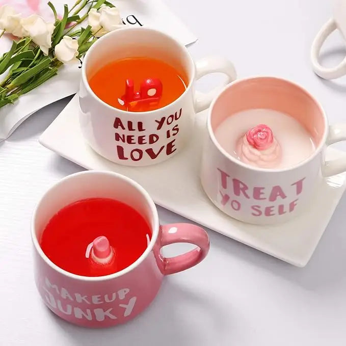 Cute Cartoon Coffee Figurine Mugs with Animal Inside, Ceramic 3D, Uincorn, Love Novelty Cup, Christmas Gift for Friends, Kids