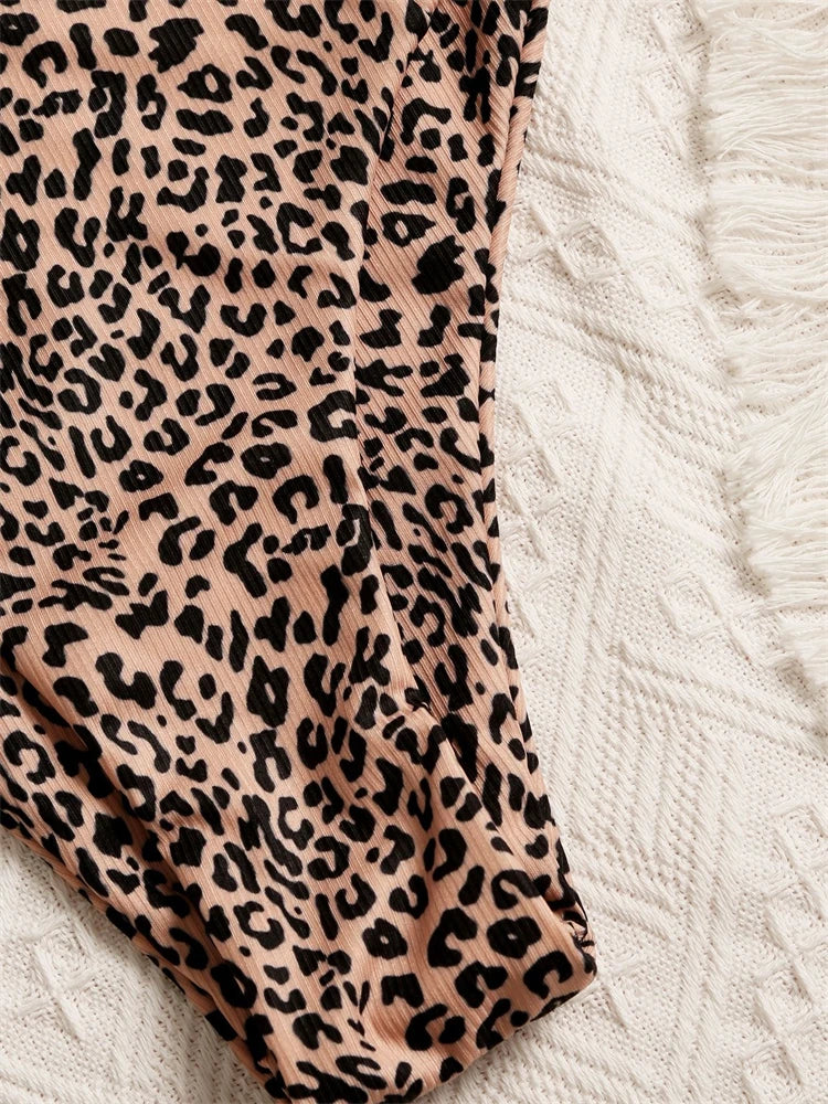 Bikini Women Swimsuit 2025 New Bikinis Set Leopard Bandeau Swimwear Summer Sexy High Waist Two Piece Beach Bathing Suit Female