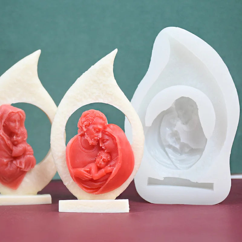 2D/3D Jesus Cross Statue Silicone Mold Jesus Kobe Candle Silicone Mold Candle Mould Greek Mythology resin mold  gypsum mould
