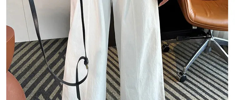 Summer Pregnant Woman Washed Cotton Trousers High Waist Ankle-length Plus Size Maternity Casual Pants Wide Legs Pregnancy Pants