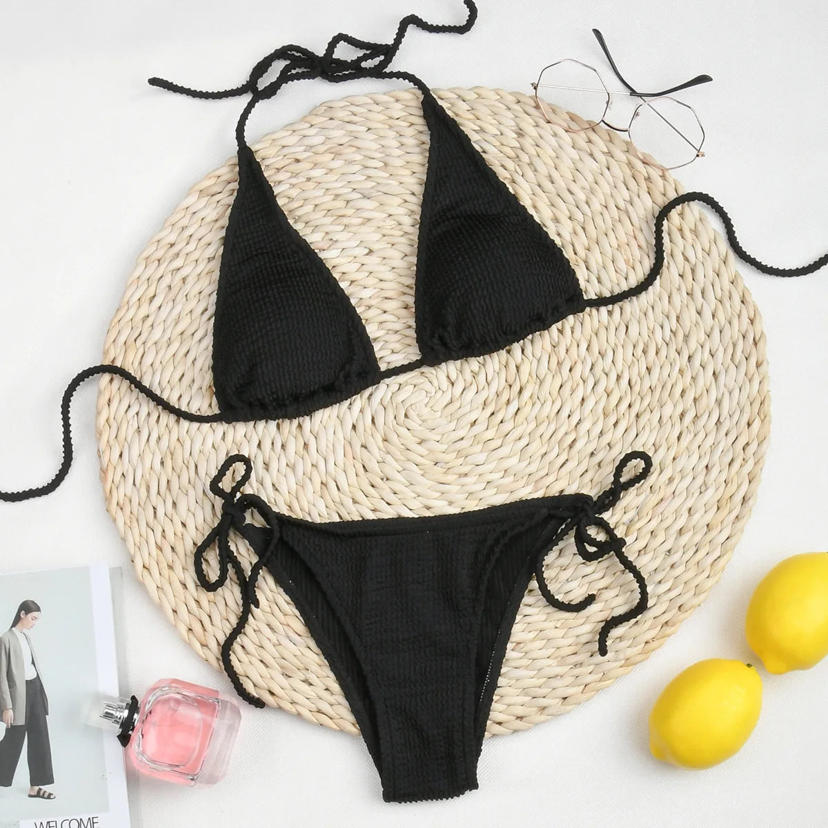 2025 New Fashion Sexy Bikini Solid Swimsuit Women Swimwear Push Up Set Brazilian Bathing Suit Summer Beach Wear Swimming