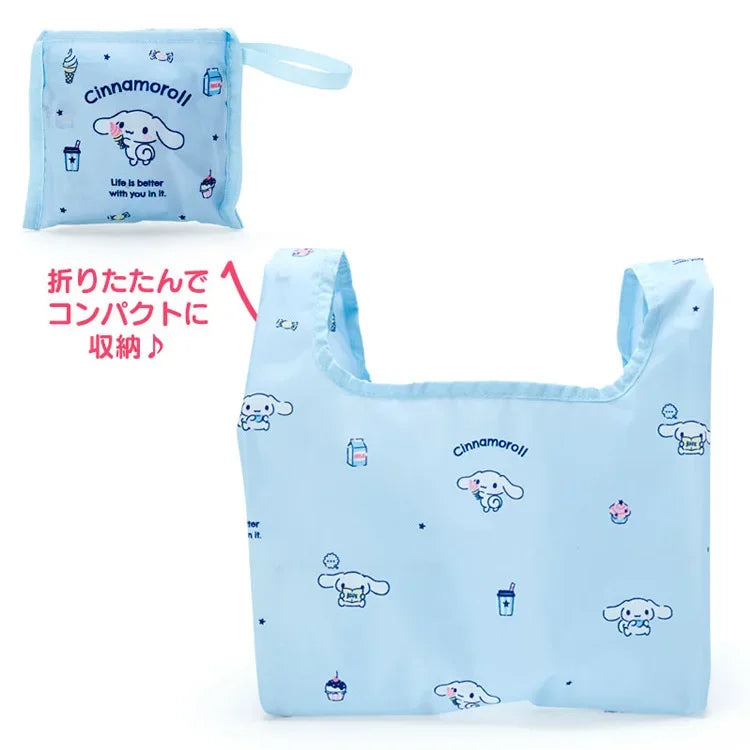 Foldable Hello Kitty Kuromi Melody Cinnamon Cartoon Storage Bag Organizer Folding Large Capacity Shopping Bag Christmas gift