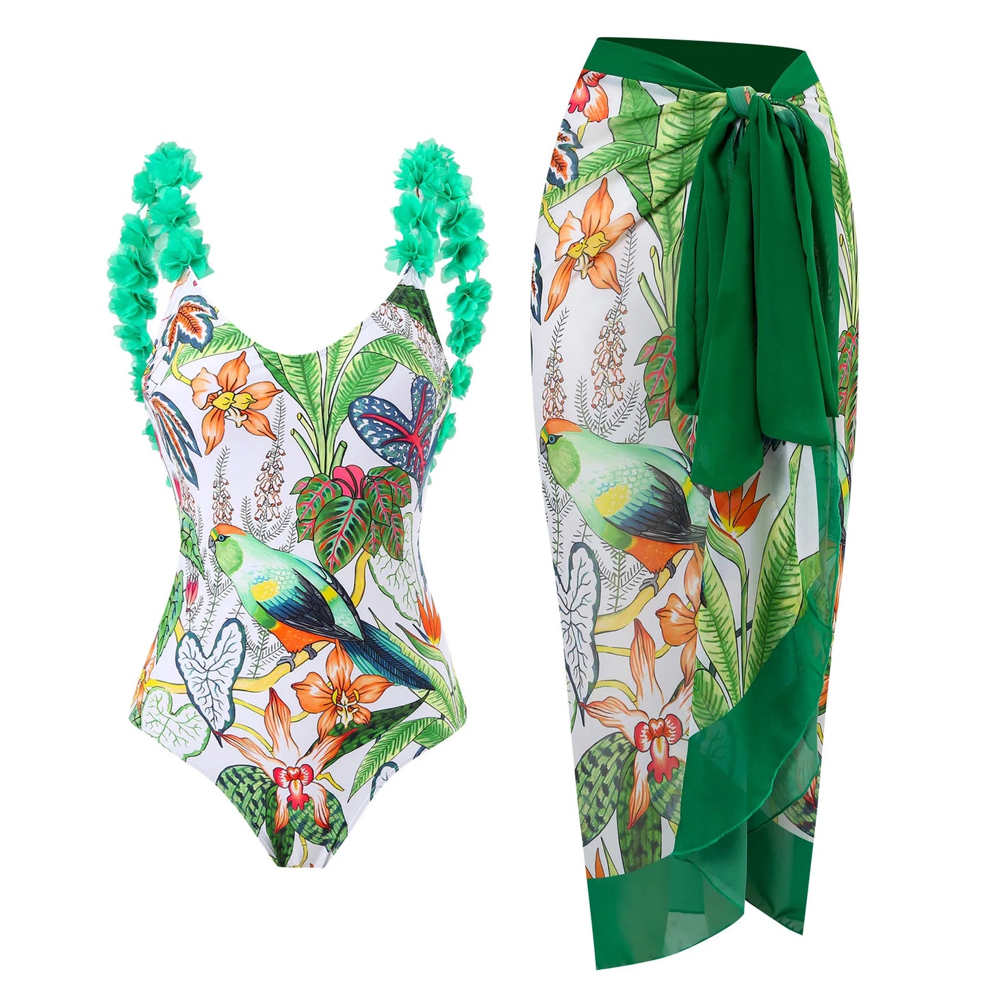 2023 New Arrival Push Up Women Bikini Set Floral Printed Ruffle Bikinis Strappy Bandage Swimwear Brazilian Biquini Bathing Suit