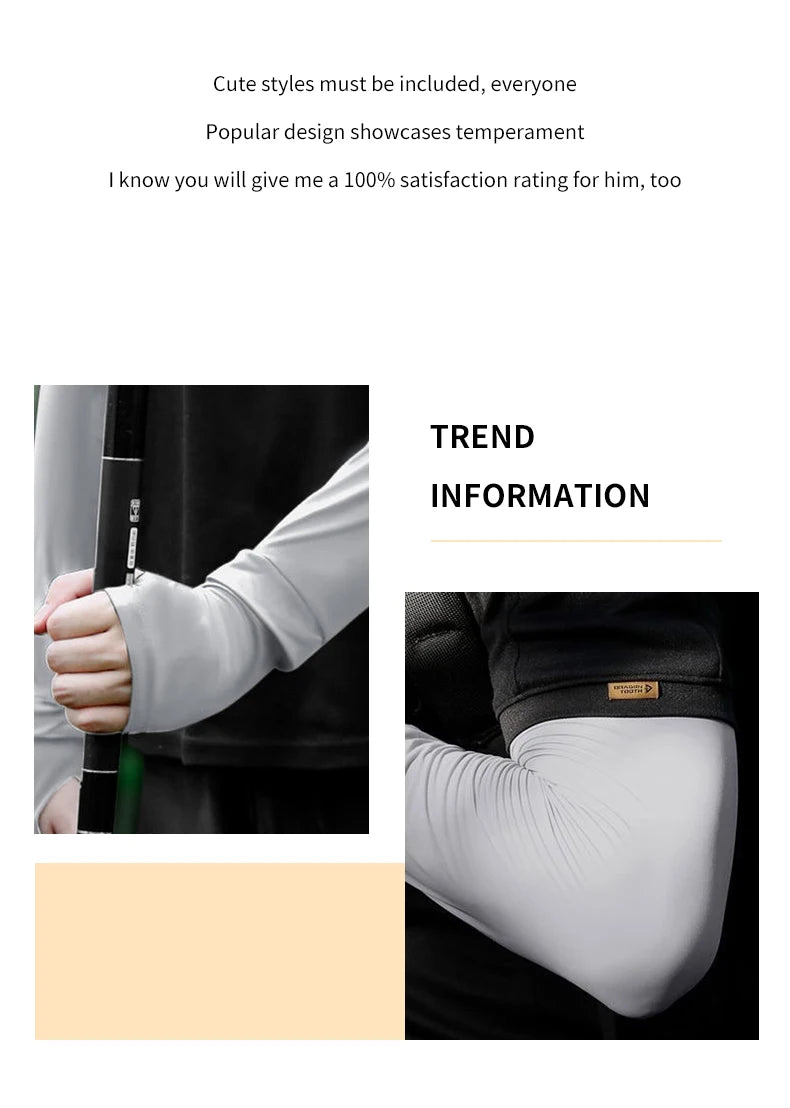 Arm Sleeves with Thumb Hole UV Protection Cooling Arm Sleeves Summer Arm Cover for Sports Workouts Cycling Driving
