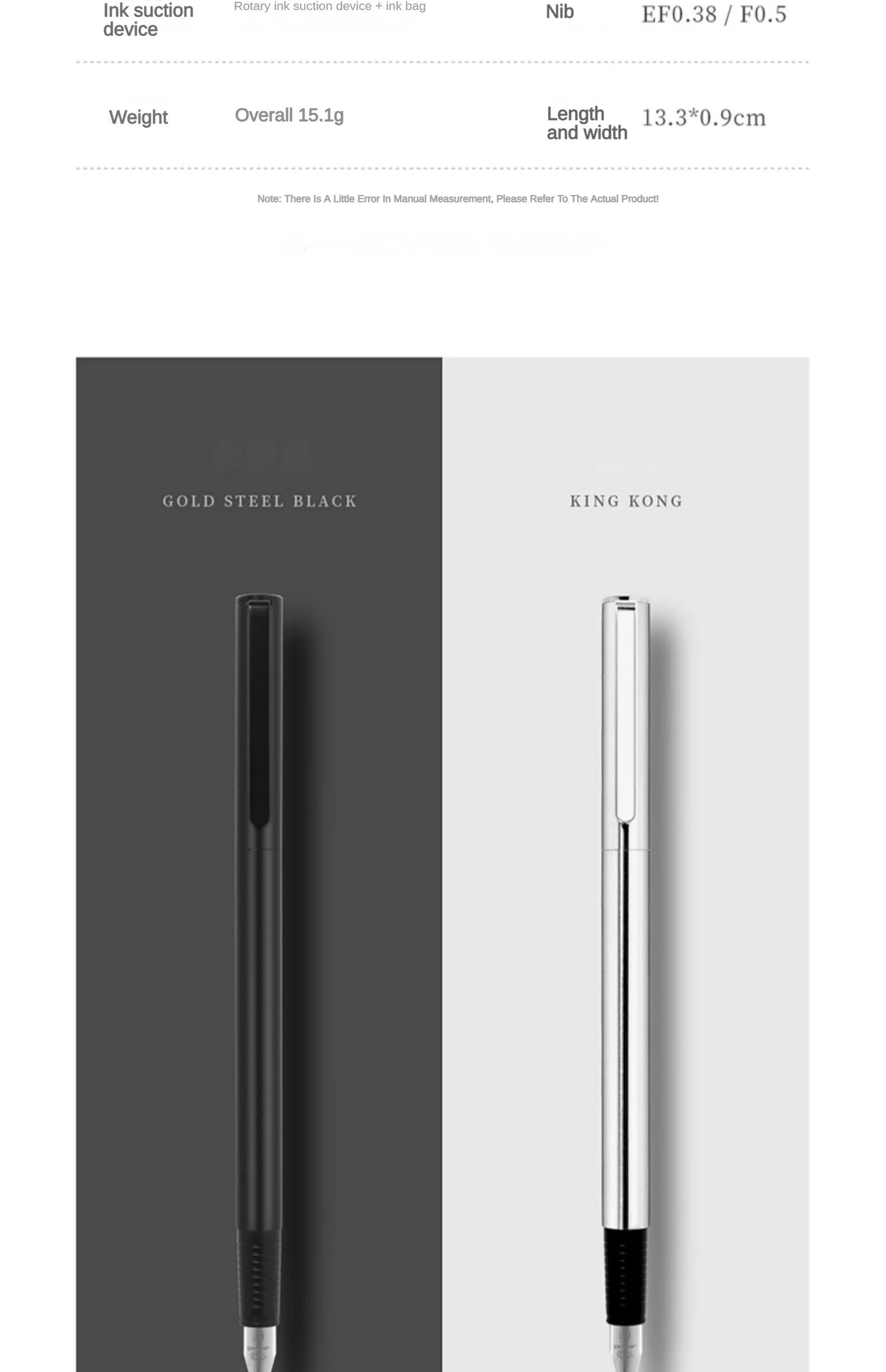 Jinhao 65 Black Silver Colors Fountain Pen EF F 0.30mm Nib Luxury Elegant Pen Business Office Student School Stationery Supplies