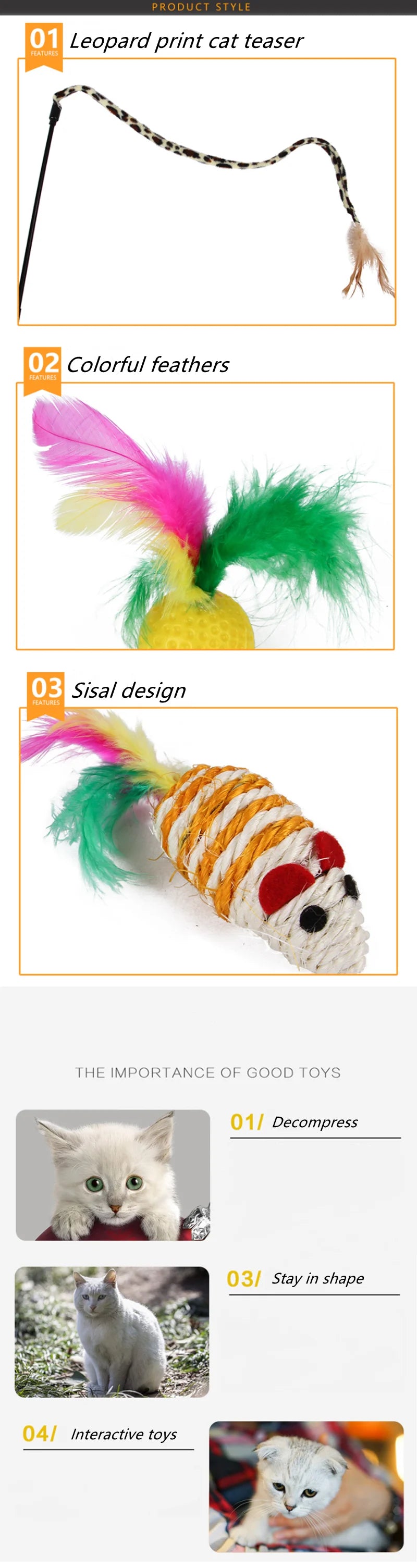 Cat Toy Mouse Shape Ball Foldable Cats Play Tunnel Chat Funny Cat Tent Simulation Fish Combination Set Kitten Supplie Accessorie