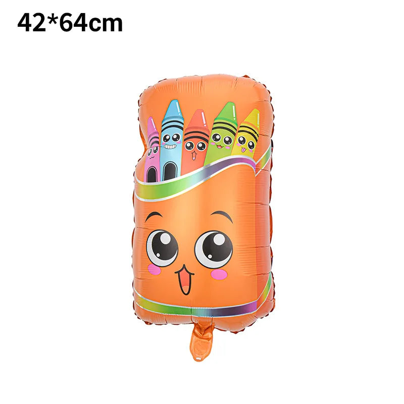 Back To School Student Stationery Bus Schoolbag Rubber Pencil Foil Balloon Babyshower Decoration Child Birthday Party Globos