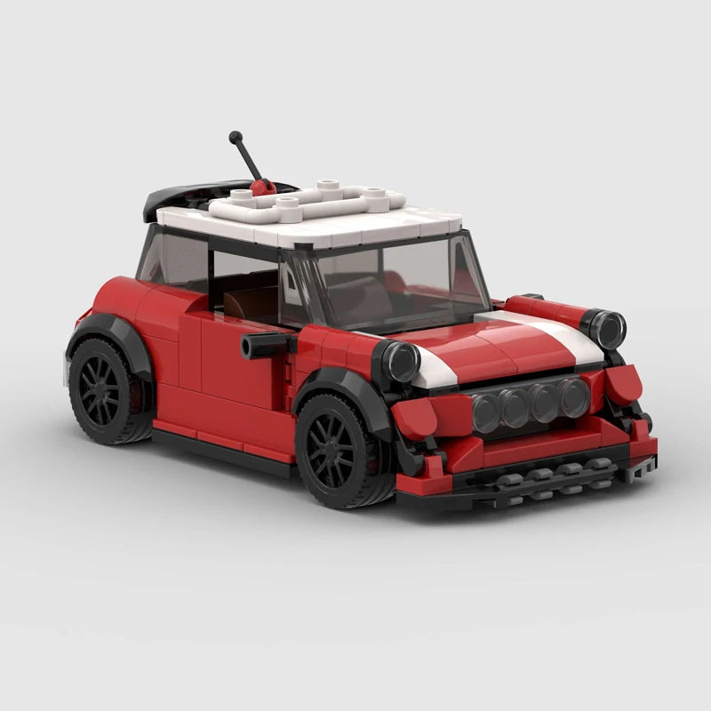 MOC Classical Speed Car City Super Race Vehicle Mini Cooper Model Building Block Brick Racing Technical Christmas Gift