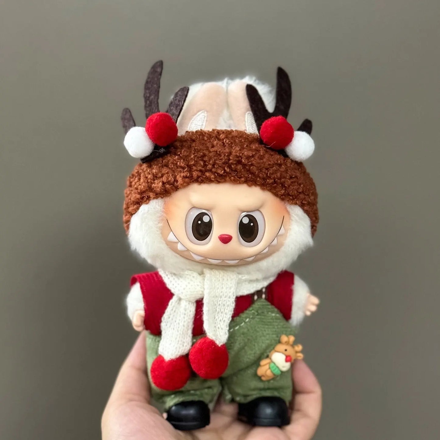 For Labubu Clothing: Festive Red Christmas Attire for V1/V2/V3 Dolls - Labubu Ropa Deer Costume Christmas Gift