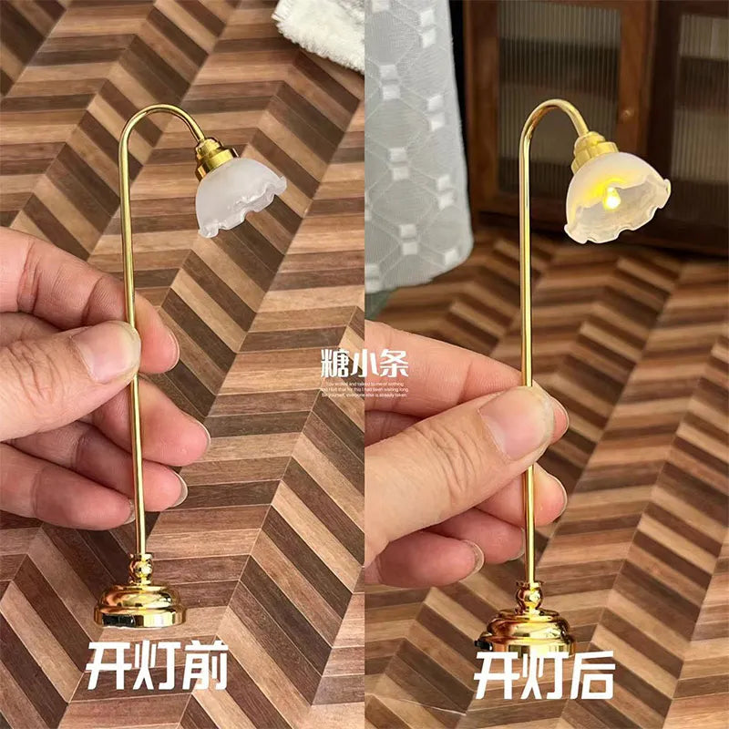 1/6 Doll House Model Furniture Accessories Led Lights Battery Operated 1/12 Desk Lamp Bjd Ob11 Gsc Blyth Soldier Lol Miniatures