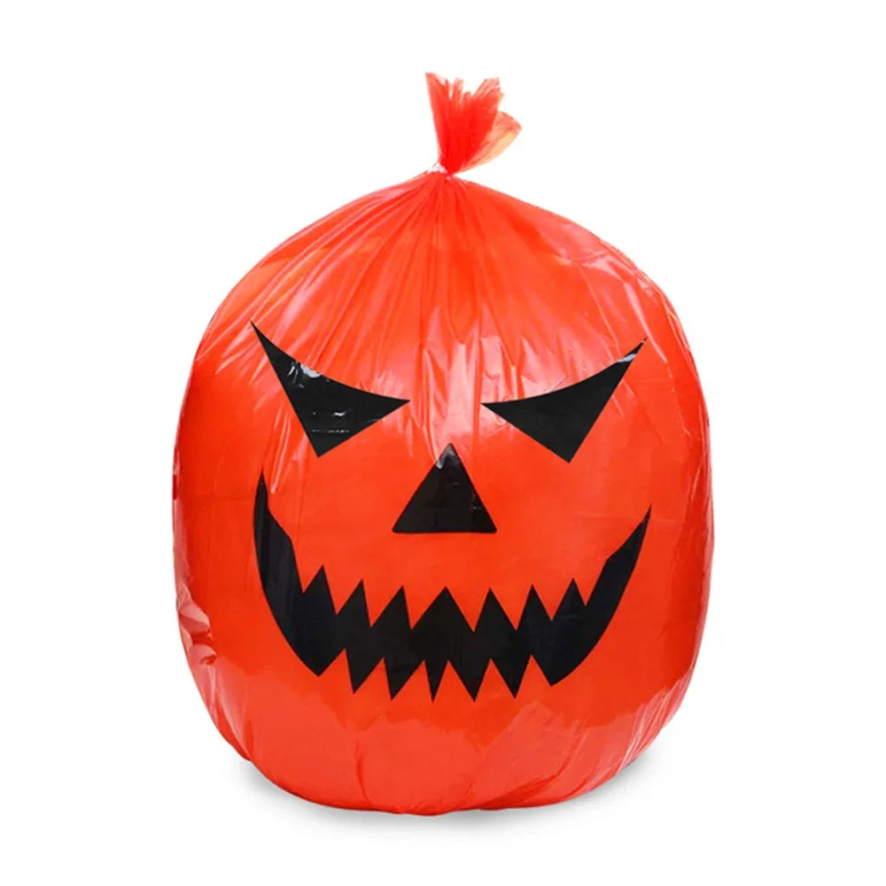 Large Halloween Pumpkin Plastic Garbage Leaf Bags For Home Outdoor Garden Yard Decoration Lawn Bag Happy Halloween Party Props