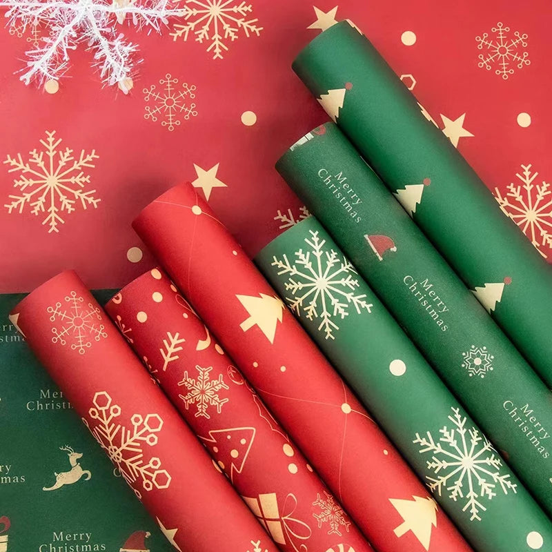 75x50cm Christmas Gift Wrapping Paper DIY Craft Paper Bag Gift Decoration Birthday New Year Party Wedding Gift Packaging Papers