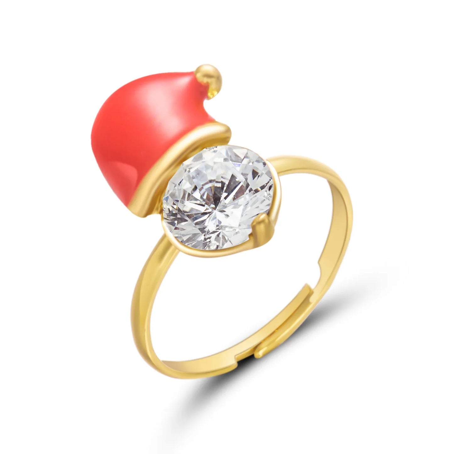 Christmas Tree Zircon Christmas Opening Ring For Women Dripping Oil Santa Cartoon Ring Elk Snowman Xmas Party Jewelry Friend