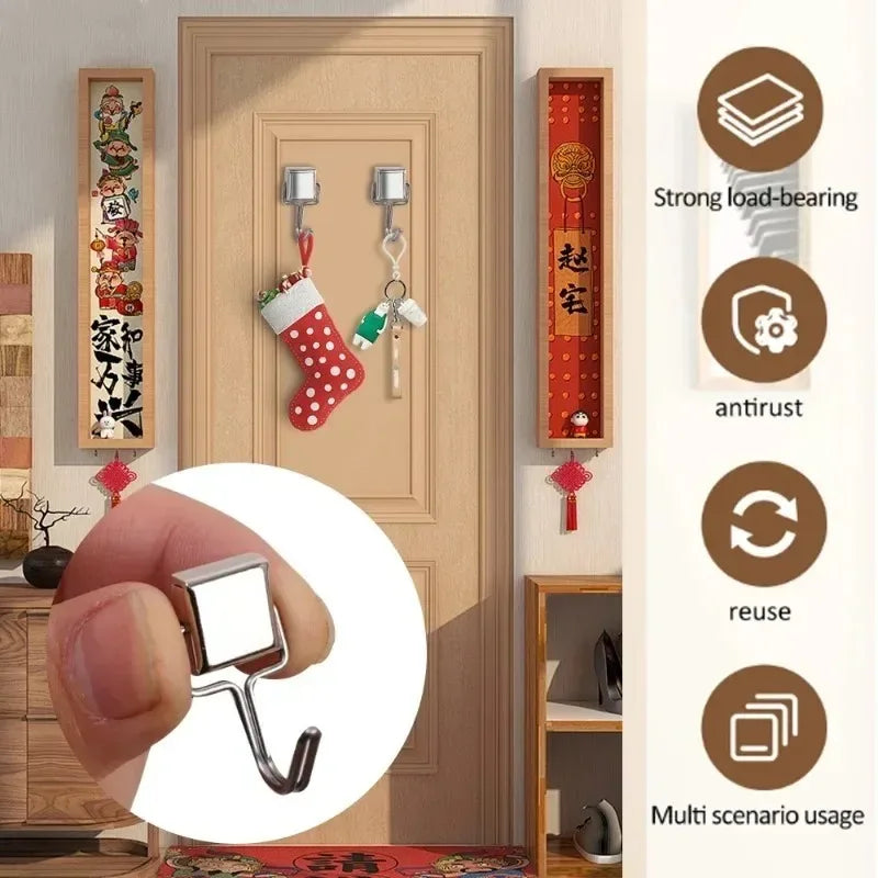 30/1PCS Strong Magnetic Hook Multi-Purpose Wall-mounted Hooks Home Kitchen Bathroom Storage Magnet Hooks Keys Holder Hanger