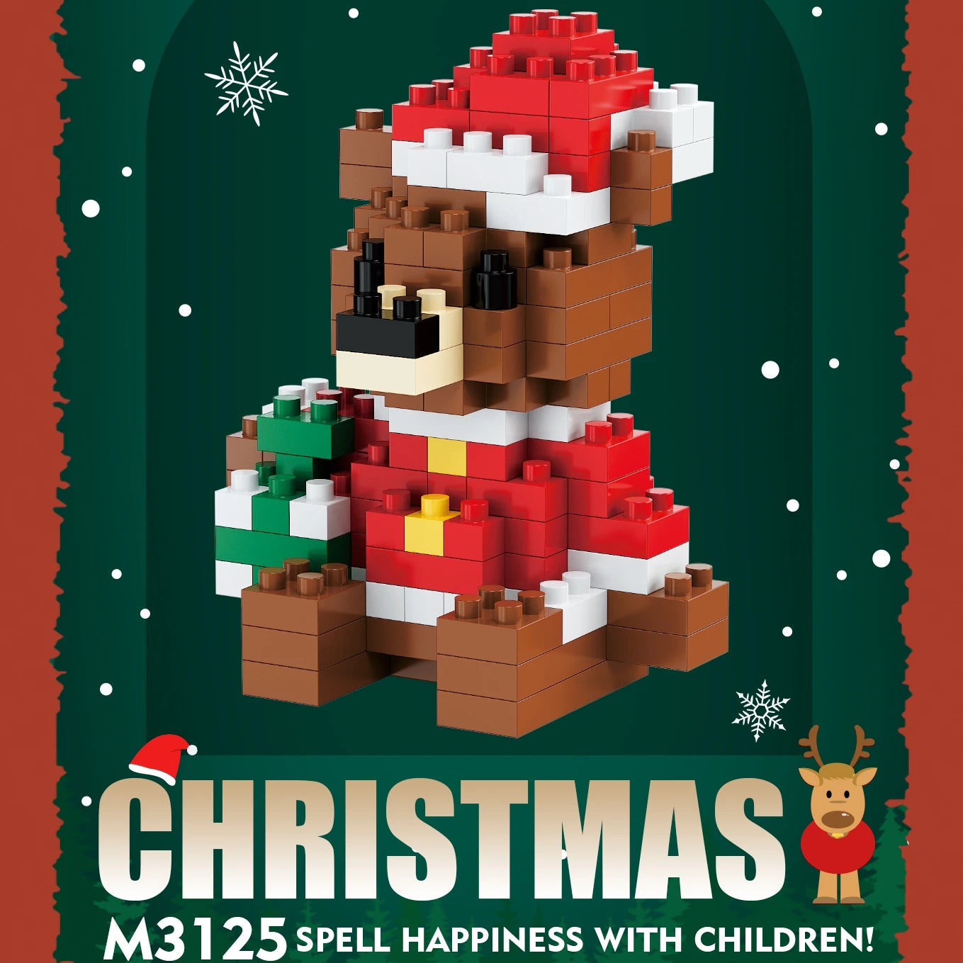 Children Mini Christmas Gift Micro Building Blocks Creative 3D Santa Claus Snowman Tree Decor Holiday Toy Set For Kids