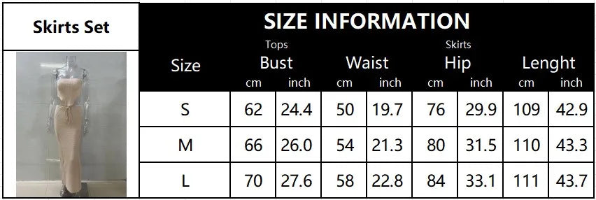 Knitted Beach Suit Women Sexy Backless Long Skirt and Top Set Summer Lace-up 2 Pieces Skirt Set Bikini Cover ups 2024 Beachwear