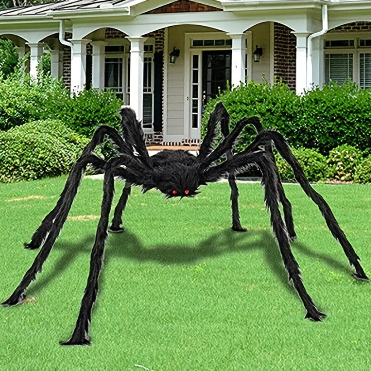 75/125cm Giant Black Spider Halloween Party Decor for Home 2025 Outdoor Haunted House Ornament Trick or Treat Big Black Spider