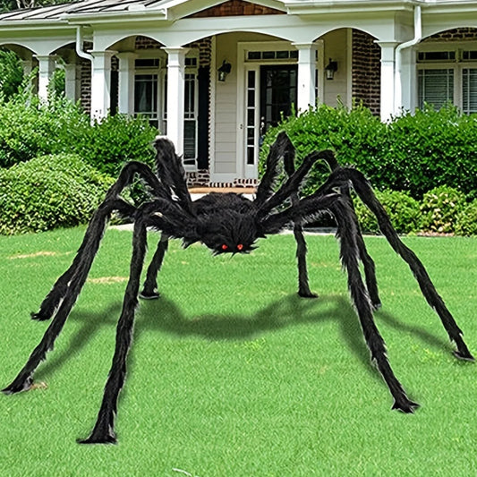 75/125cm Giant Black Spider Halloween Party Decor for Home 2025 Outdoor Haunted House Ornament Trick or Treat Big Black Spider