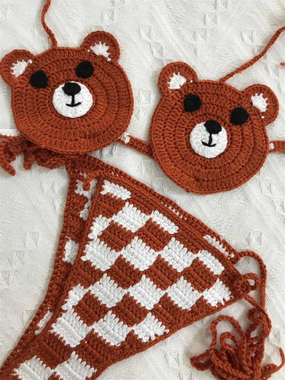 Lady's Custom Crochet Bikini Set 2 Pieces Bathing Suit Sexy Micro Bikinis Handmade Swimsuit Thong Swimwear Women Outfits