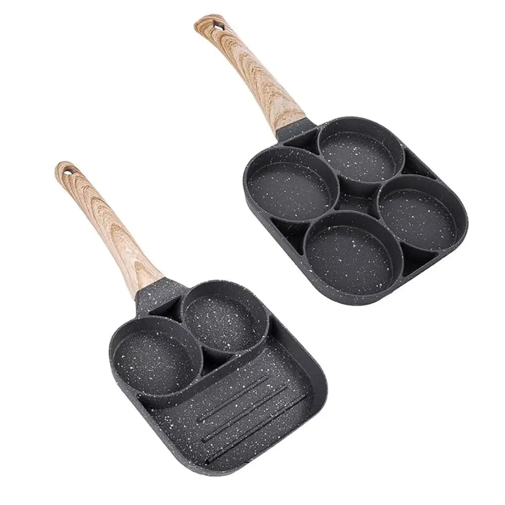 2/4-Hole Egg Frying Pan Non-stick Omelet Pan Egg Pancake Steak Pan Cooking Egg Ham Pans Breakfast Maker Egg Cooker Pan