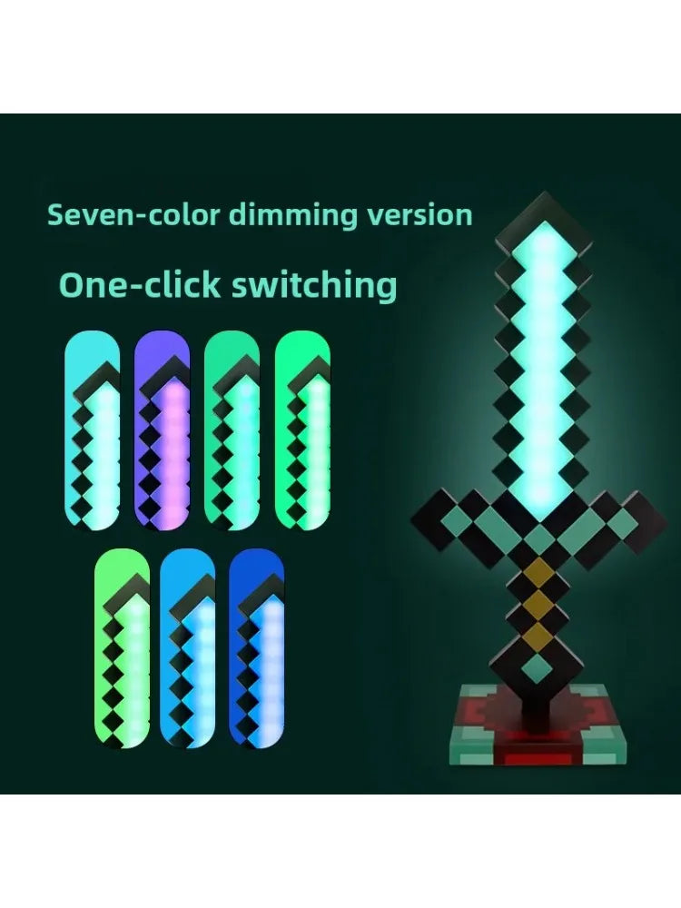 2026 Christmas gift Pixel Style Night Light Tabletop Ornament Portable Lantern DIY Interior Decoration Festival Atmosphere Light