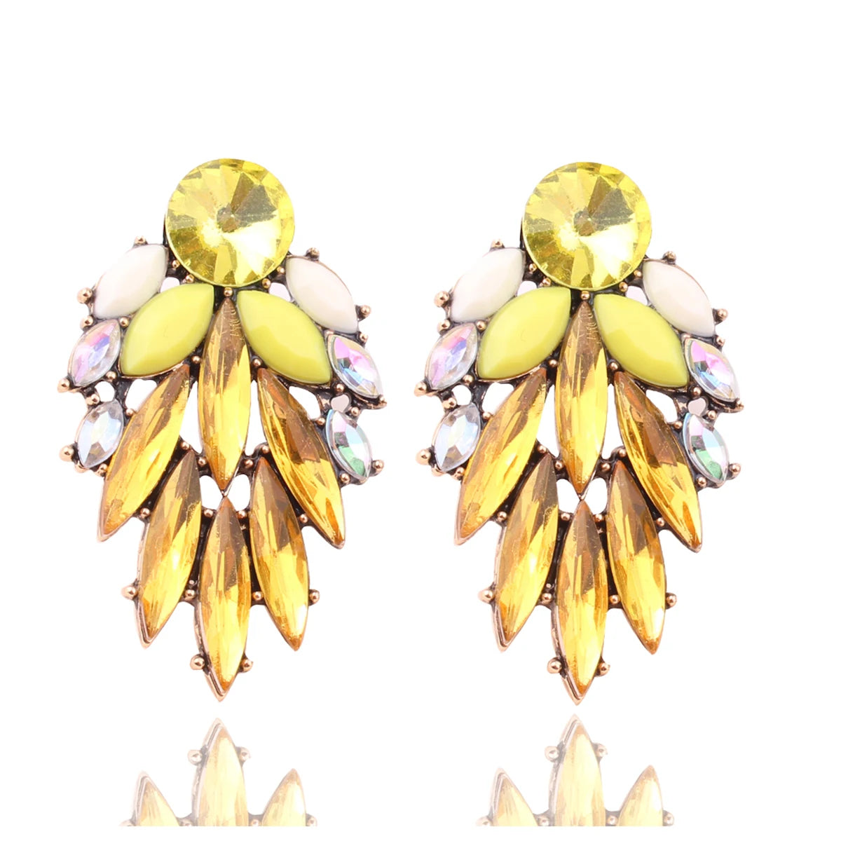 Elegant Tree Shape Acrylic Opal Stone Stud Earrings Statement Women Piercing Earrings 2019 New Trendy Jewelry Gift