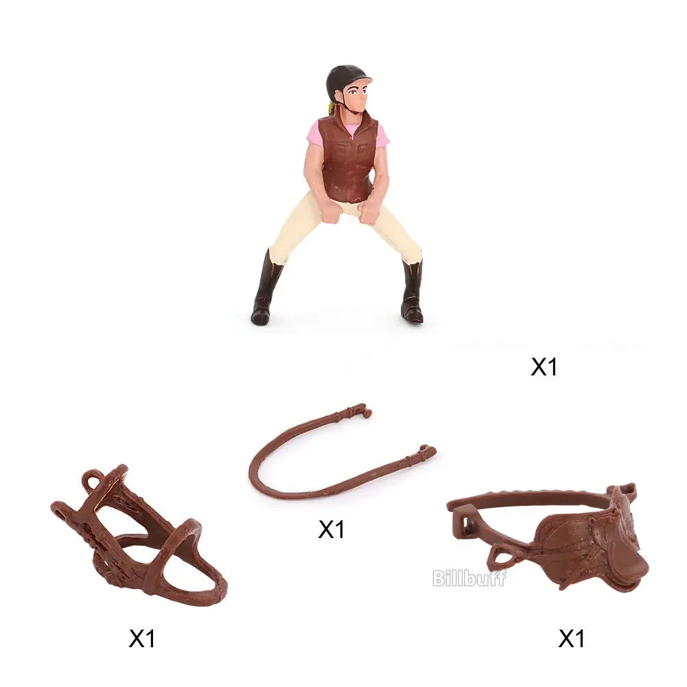 DIY Horse Race Model Horseman Farm Animal Figurines Action Ma Chang takes a shower Emulation Toys for Children Christmas Gift