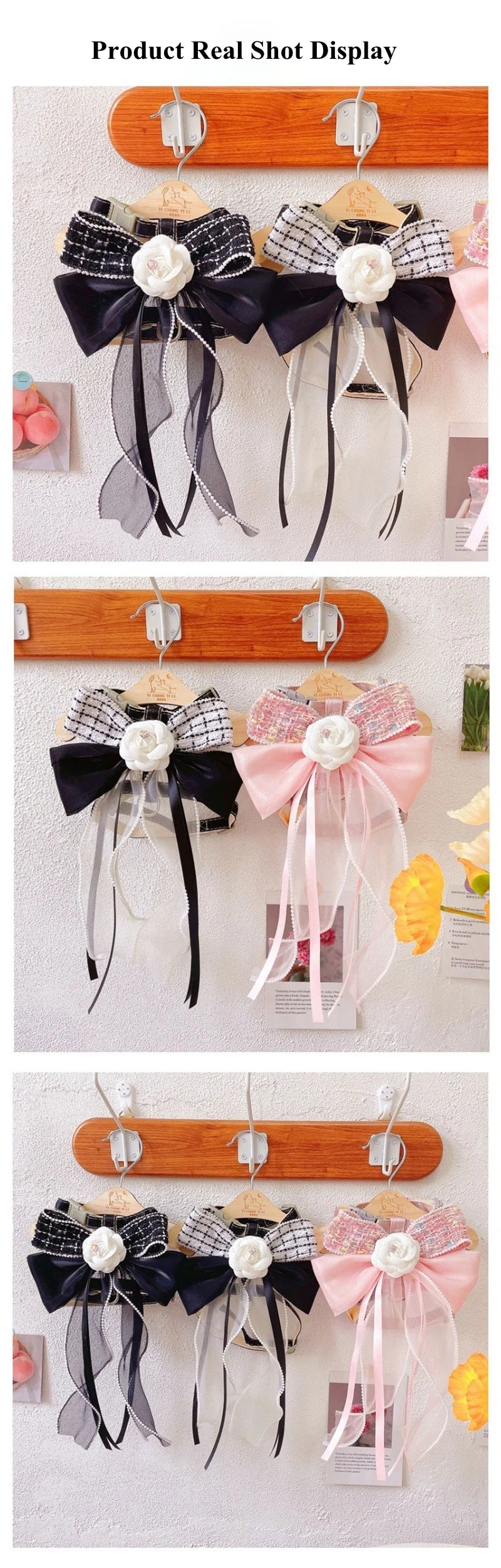 New Pet Cat Dog Traction Suit Fashion Luxury Flowers Bow lace Chest Back Traction Rope Advanced Flower Clothes Dog Walking Rope