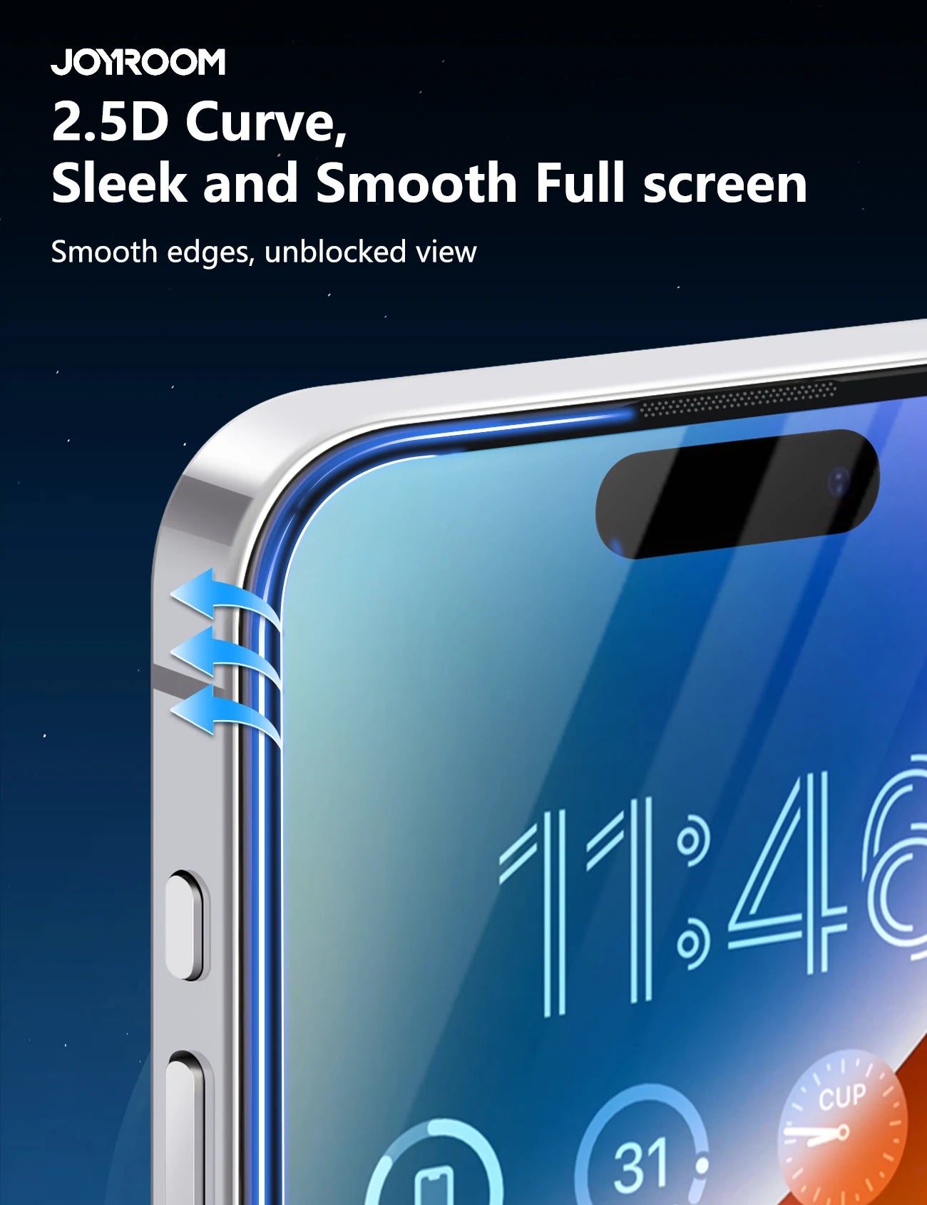 Joyroom 1/2/3pcs HD Anti-Blue Light Glass for iPhone 17 Pro Max Screen Protector Full Screen Eye Protection Tempered Glass