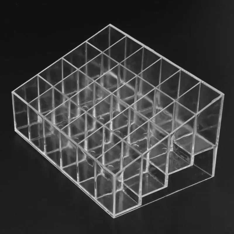 24 Grids Lipstick Holder Display Rack Case Cosmetic Nail Polish Make Up Organiser Box Large Size Acrylic Makeup Organizer