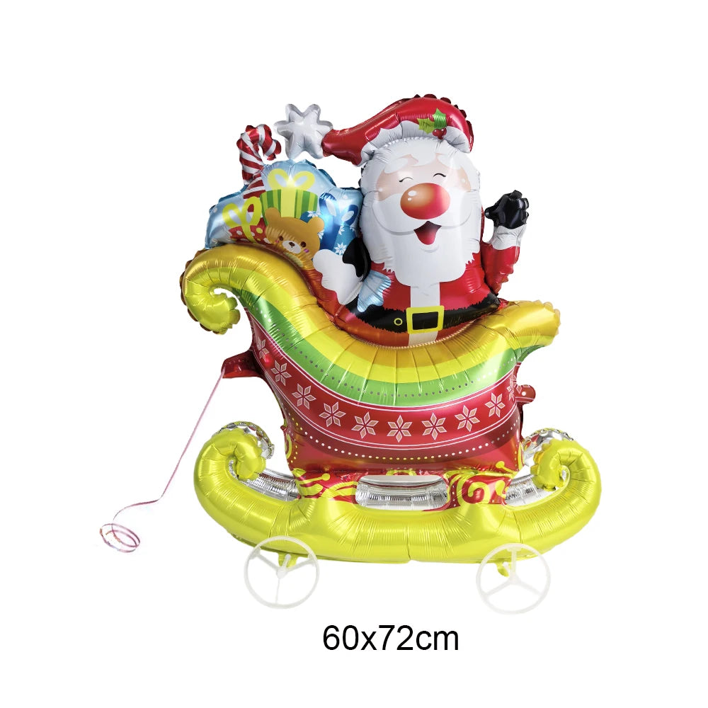 Large Standing Christmas Streetlights Balloon Puppy Snowman Santa Claus Foil Balloon for Kids Christmas Gift Home Decor Supplies