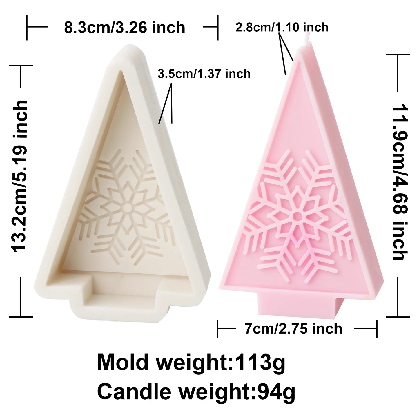 Christmas Tree Candle Mold DIY Embossed Snowflake Silicone Mold for Soap And Candle Making Home Decor Christmas Gift