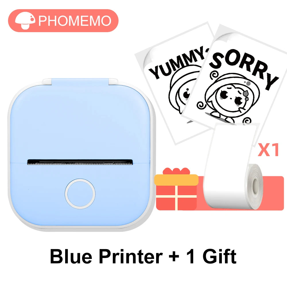 Phomemo T02 Wireless Pocket Thermal Printer Portable Mini Wirelessly BT Connect 203dpi Photo Label Memo List Printing Clearly