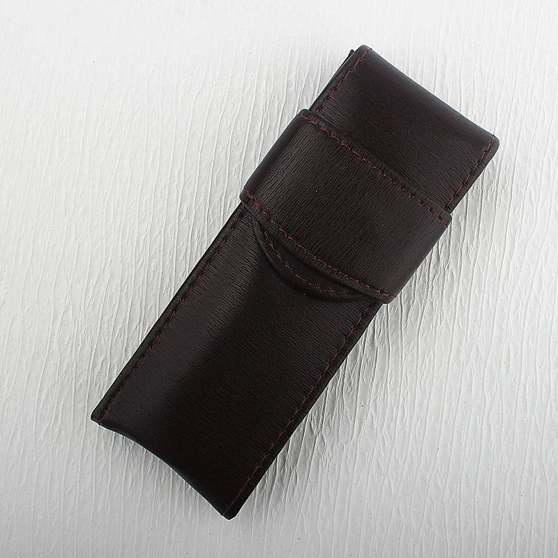 Vintage PU Leather Pencil Bag Fountain Pen Stationery Holder Protective Cover Office School Supplies Retro Pen Torage Case